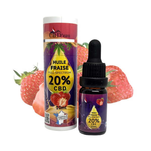 Huile CBD 20% full spectrum Fraise | CBD'EAU
