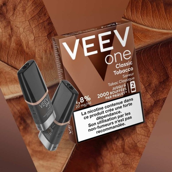 Paquet de 2 Pods pre-remplis Veev One Classic Tobacco