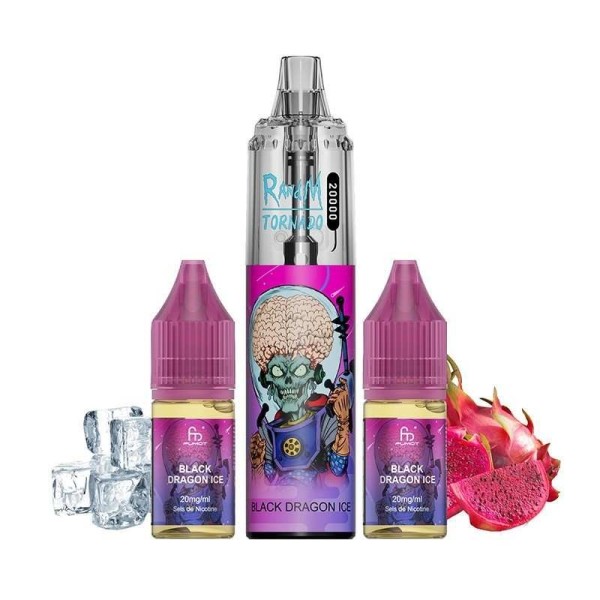 Puff Tornado RandM 20K Black Dragon Ice 850mAh - Fumot